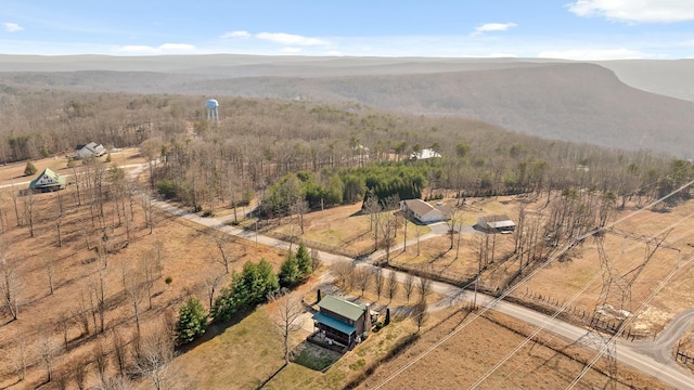 bird's eye view with a rural view and a mountain view