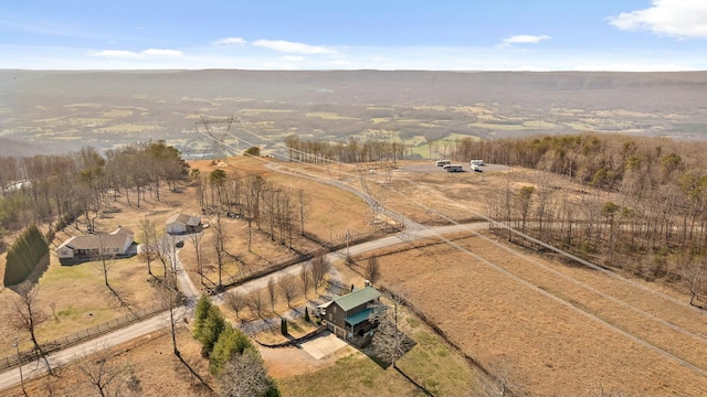 aerial view with a rural view