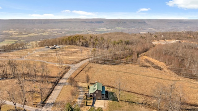 drone / aerial view with a rural view and a mountain view