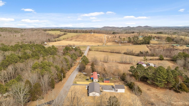 bird's eye view with a rural view