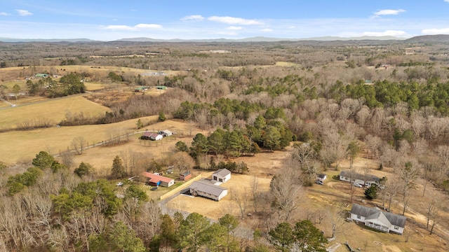 aerial view with a rural view and a mountain view