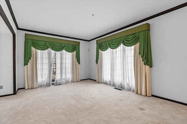 5803 Lake Resort Dr, Hixson, TN 37343 - unfurnished room featuring visible vents, baseboards, ornamental molding, and carpet flooring