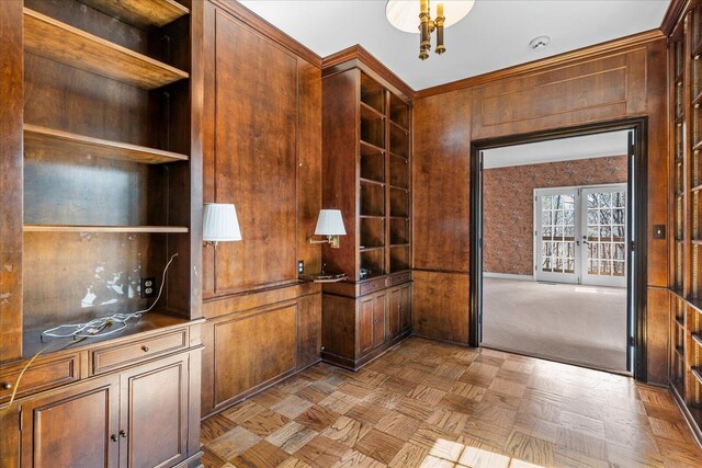 5803 Lake Resort Dr, Hixson, TN 37343 - unfurnished office with french doors and wood walls
