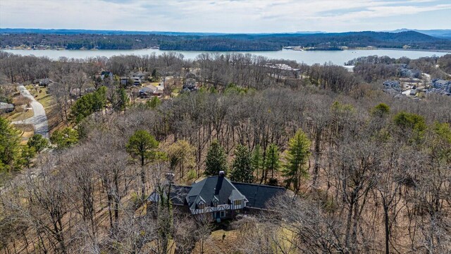 5803 Lake Resort Dr, Hixson, TN 37343 - birds eye view of property featuring a view of trees and a water view