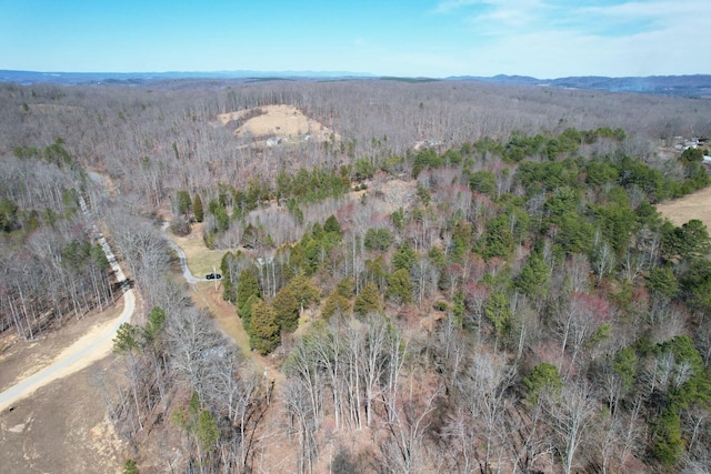 drone / aerial view with a forest view