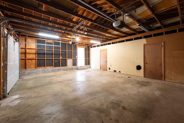 garage featuring a garage door opener