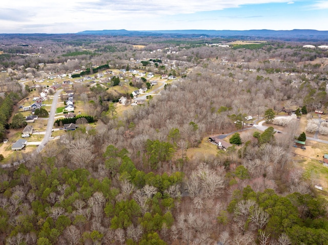 bird's eye view with a mountain view