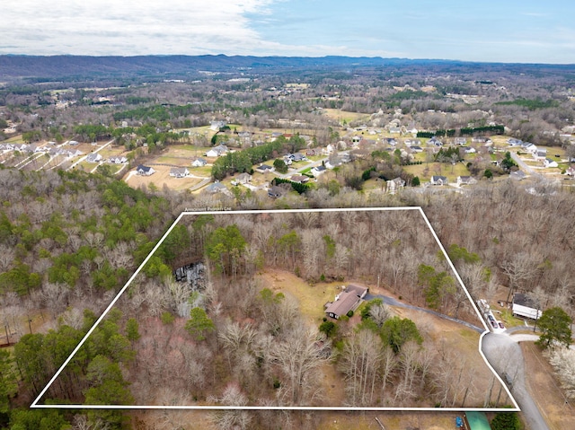 drone / aerial view with a mountain view