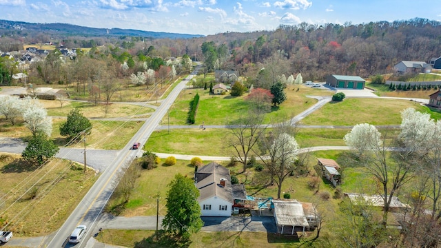 bird's eye view featuring a rural view
