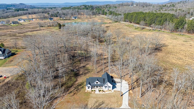 bird's eye view featuring a view of trees