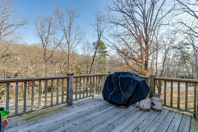 deck with a grill