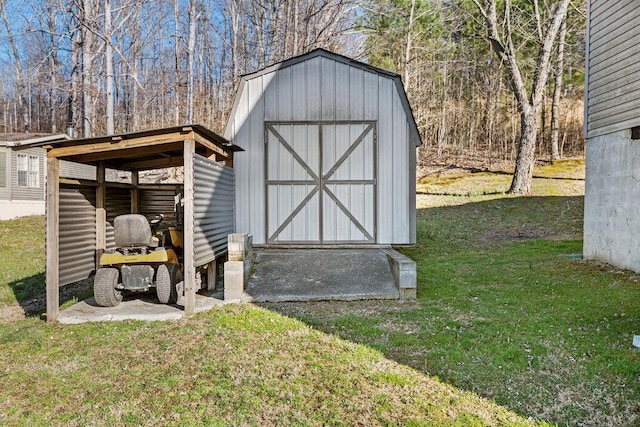 view of shed