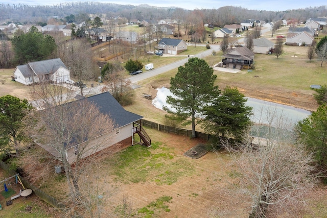 aerial view with a residential view