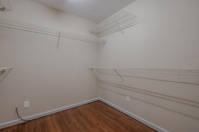 spacious closet with wood finished floors