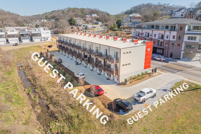 aerial view featuring a residential view