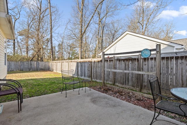 view of patio / terrace featuring a fenced backyard