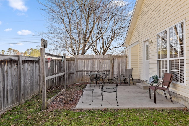 view of patio / terrace with a fenced backyard