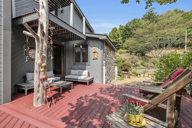 deck with an outdoor living space