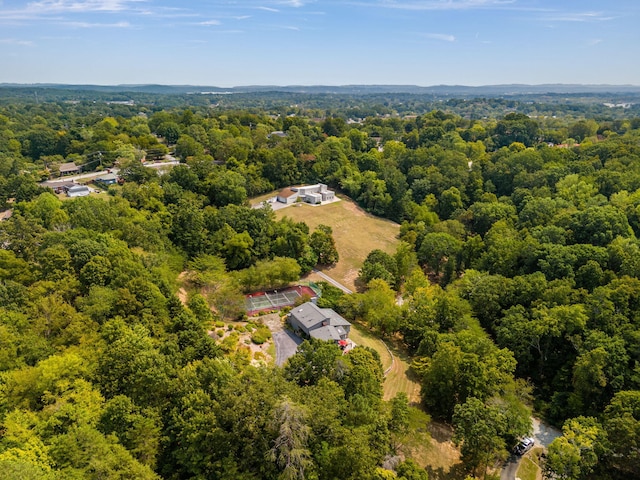 aerial view with a forest view