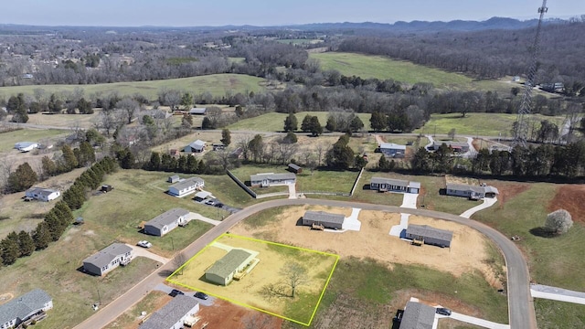 bird's eye view with a rural view