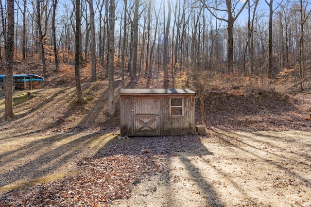 view of shed