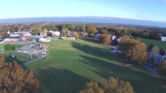 aerial view featuring a forest view