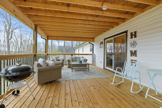186 Joann Dr SE, Calhoun, GA 30701 - wooden deck featuring a grill and outdoor lounge area