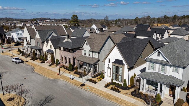 aerial view with a residential view