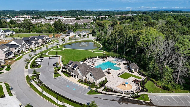 drone / aerial view with a residential view