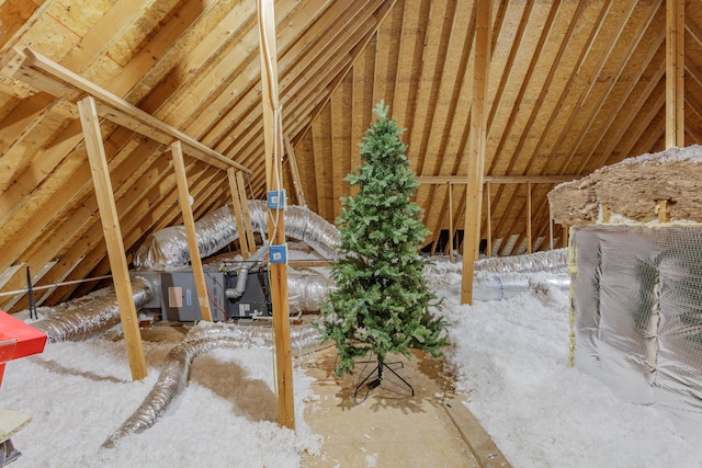 view of unfinished attic