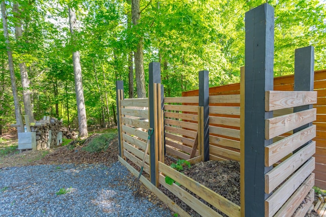view of gate featuring fence