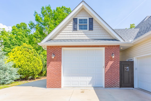 garage with driveway