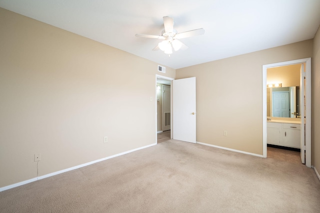 900 Mountain Creek Rd # 363, Chattanooga, TN 37405 - unfurnished bedroom with light carpet, visible vents, ensuite bathroom, and baseboards