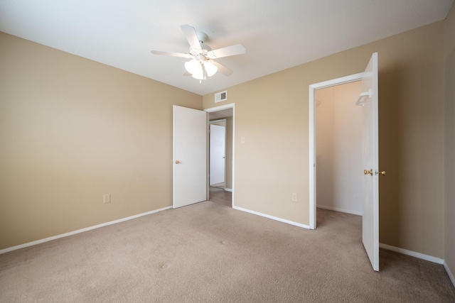 900 Mountain Creek Rd # 363, Chattanooga, TN 37405 - unfurnished bedroom with a ceiling fan, carpet flooring, baseboards, and visible vents