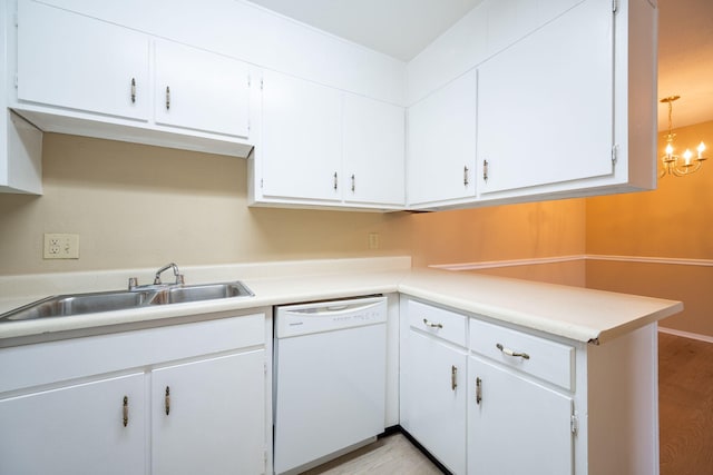 900 Mountain Creek Rd # 363, Chattanooga, TN 37405 - kitchen featuring dishwasher, light countertops, white cabinetry, and a sink