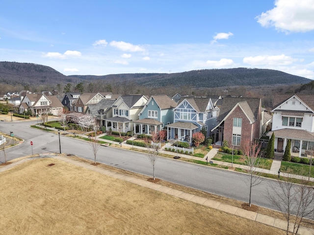 view of mountain feature featuring a residential view