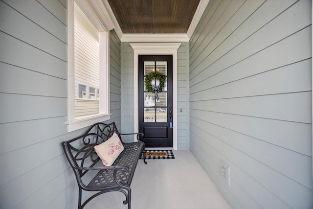 entrance to property with a porch