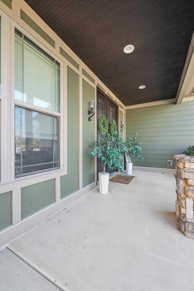 view of patio with a porch