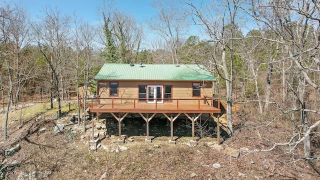 2345 County Rd 865, Gaylesville, AL 35973 - rear view of house featuring metal roof and a deck