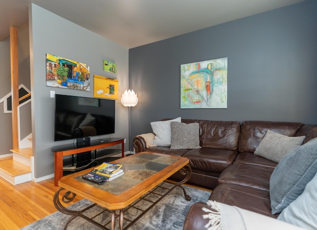 295 W 19th St, Chattanooga, TN 37408 - living area with baseboards, stairs, and wood finished floors