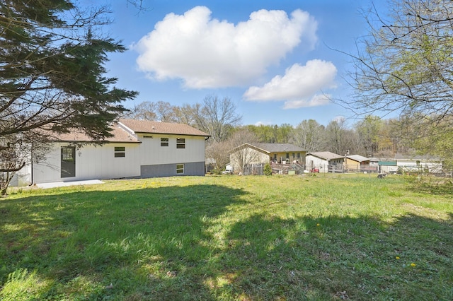 view of yard with fence