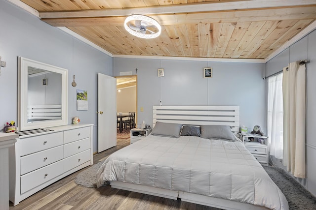 105 Massingale Rd, Tellico Plains, TN 37385 - bedroom with ornamental molding, wood finished floors, and wood ceiling