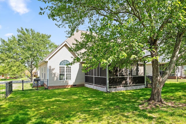 6970 Bullock Way, Hixson, TN 37343 - rear view of property featuring crawl space and a sunroom
