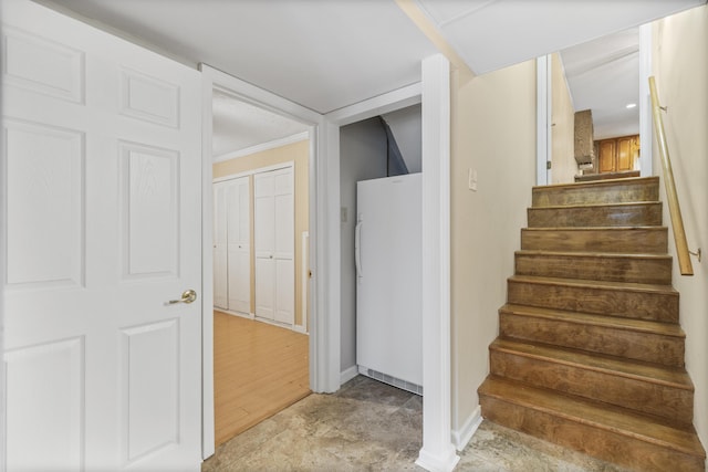7004 Lystra Rd, Harrison, TN 37341 - staircase featuring baseboards and stone finish floors