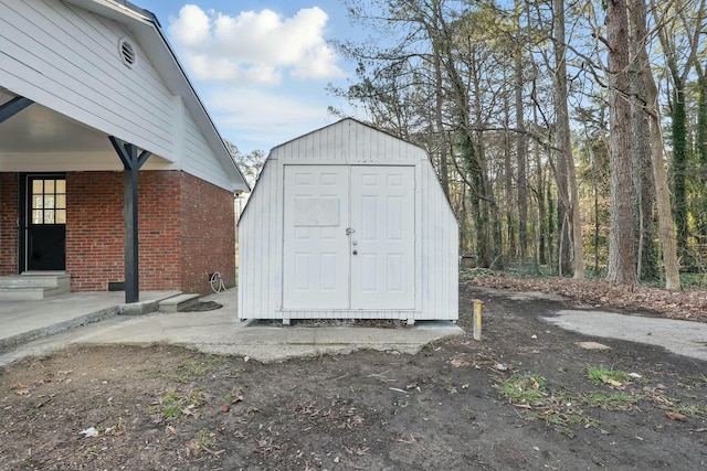 view of shed