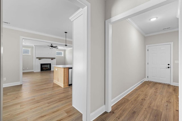 11819 Herons Haven Dr # 102, Soddy Daisy, TN 37379 - corridor with light wood-style floors, ornamental molding, and baseboards