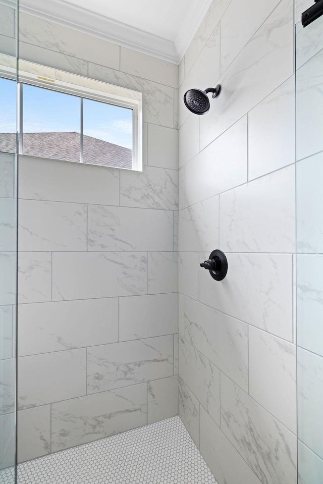 11819 Herons Haven Dr # 102, Soddy Daisy, TN 37379 - full bath featuring ornamental molding and a tile shower