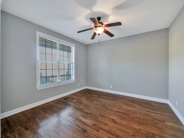 7954 Burgundy Cir Unit 91, Chattanooga, TN 37421 - empty room featuring visible vents, dark wood-type flooring, baseboards, and ceiling fan