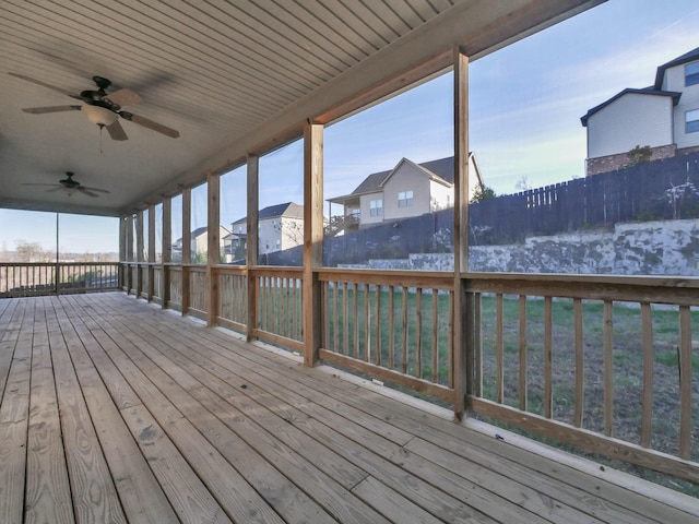 7954 Burgundy Cir Unit 91, Chattanooga, TN 37421 - wooden terrace with a ceiling fan and a residential view