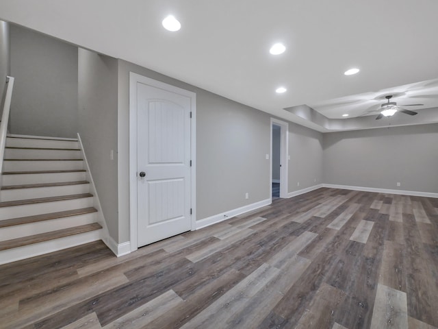 7954 Burgundy Cir Unit 91, Chattanooga, TN 37421 - finished basement featuring wood finished floors, baseboards, and recessed lighting